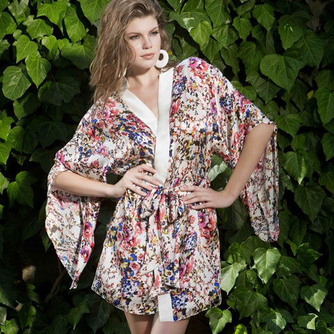 Silk Botanical Garden Kimono Robe