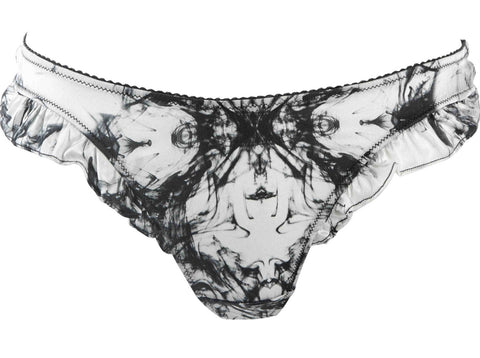 Splash Ink Ruffled Thong
